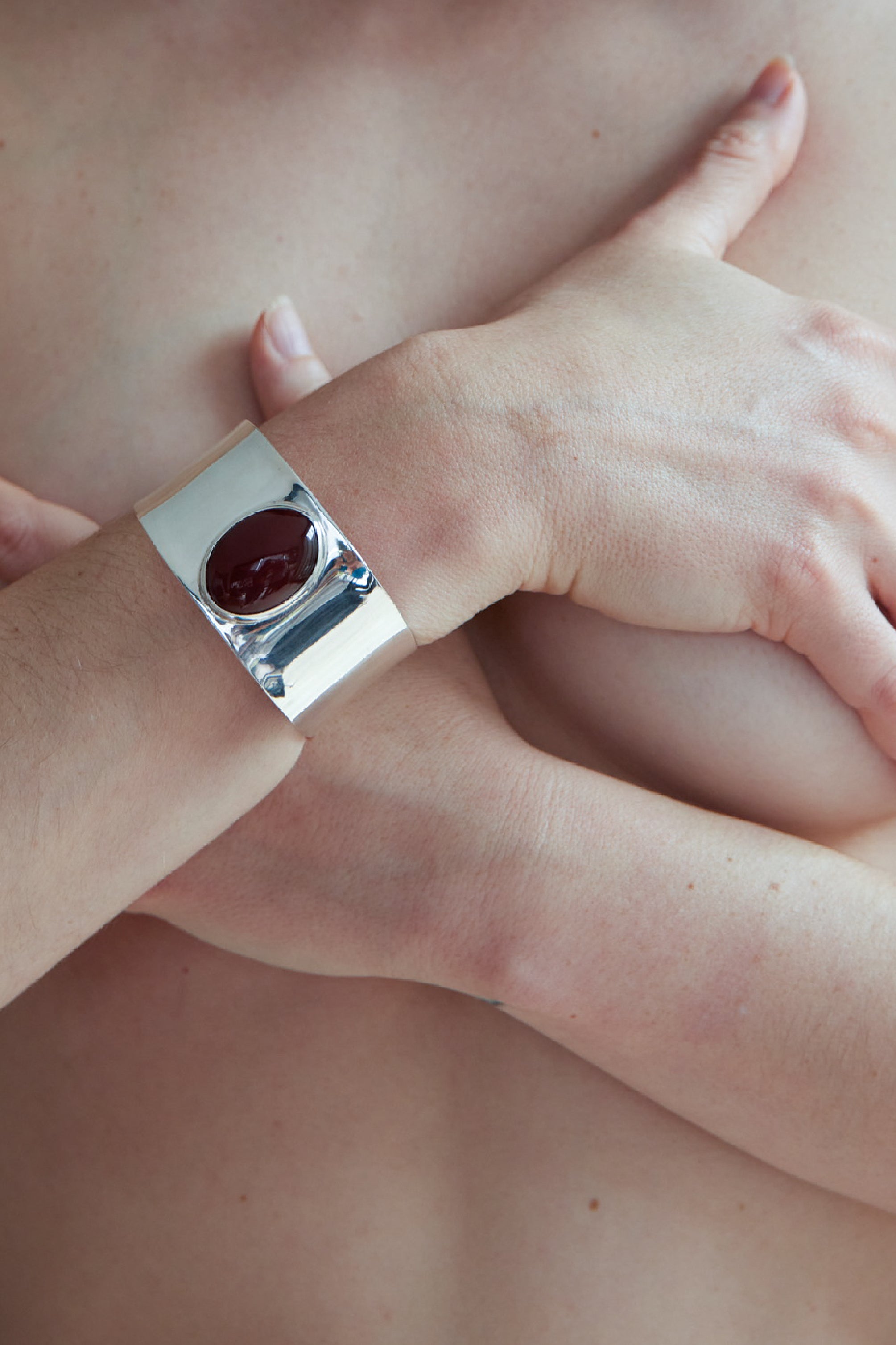 Carnelian Sterling Silver Cuff